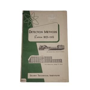 DeVry Technical Institute Detection Methods Lesson BCD-15G 1959